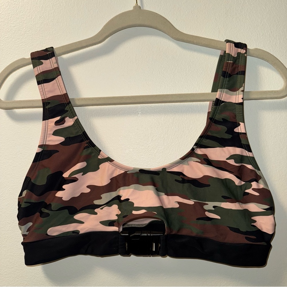 Pink & camo swim top